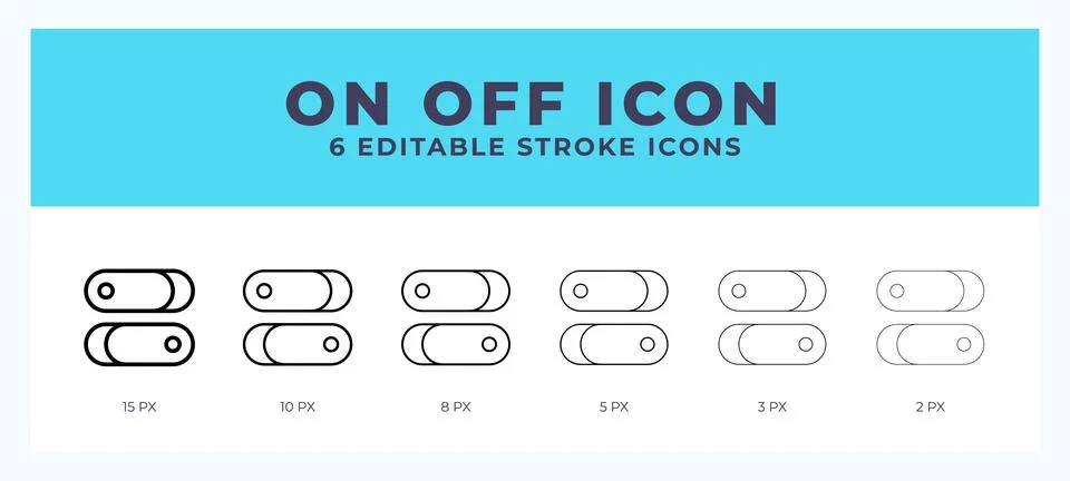 On off icon vector for web. And mobile app. Editable stroke outline icon. Stock Illustration