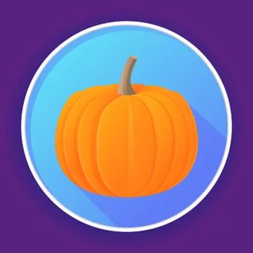 Icon with vegetable pumpkin. Concept for vegan sites, background. Stock Illustration