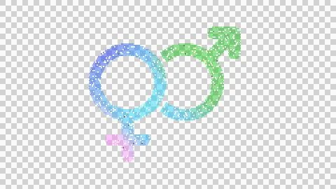 Icon venus mars is made up of LED square shapes. There are bright diodes and Ilustração Stock