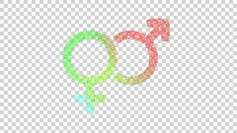 Icon venus mars is made up of LED square shapes. There are bright diodes and Ilustração Stock