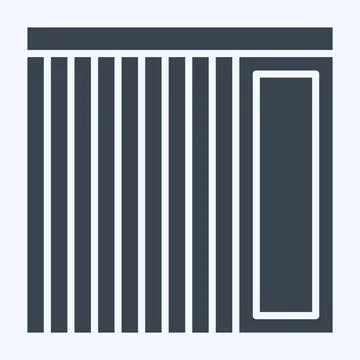 Icon Vertical Blinds. related to Curtains symbol. glyph style. simple desig.. Stock Illustration