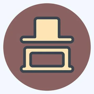 Icon Vertical Distribute Button - Color Mate Style,Simple illustration,Editab Stock Illustration