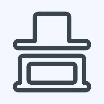 Icon Vertical Distribute Button - Line Style,Simple illustration,Editable str Ilustração Stock