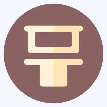 Icon Vertical Distribute Top - Flat Style,Simple illustration,Editable stroke Stock Illustration