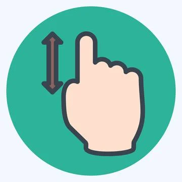 Icon Vertical Scroll 1 - Color Mate Style - Simple illustration,Editable stro 스톡 일러스트