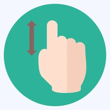 Icon Vertical Scroll 1 - Flat Style - Simple illustration,Editable stroke Stock Illustration