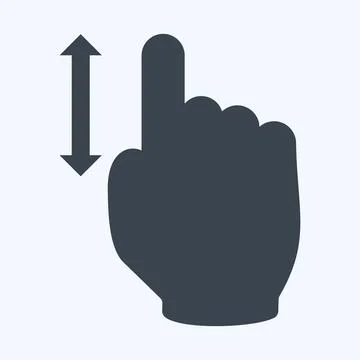 Icon Vertical Scroll 1 - Glyph Style - Simple illustration,Editable stroke Illustrazione stock