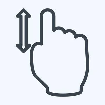 Icon Vertical Scroll 1 - Line Style - Simple illustration,Editable stroke Stock Illustration