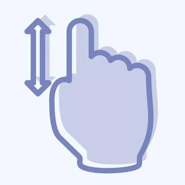 Icon Vertical Scroll 1 - Two Tone Style - Simple illustration,Editable stroke Illustrazione stock
