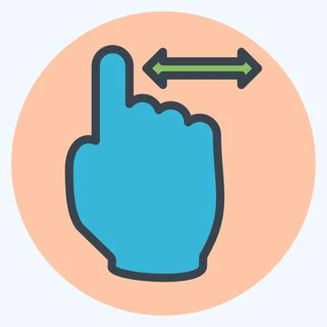 Icon Vertical Scroll 2 - Color Mate Style - Simple illustration,Editable stro 스톡 일러스트