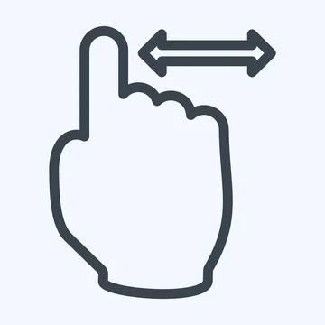 Icon Vertical Scroll 2 - Line Style - Simple illustration,Editable stroke Stock Illustration