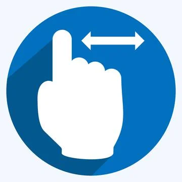 Icon Vertical Scroll 2 - Long Shadow Style - Simple illustration,Editable str 스톡 일러스트