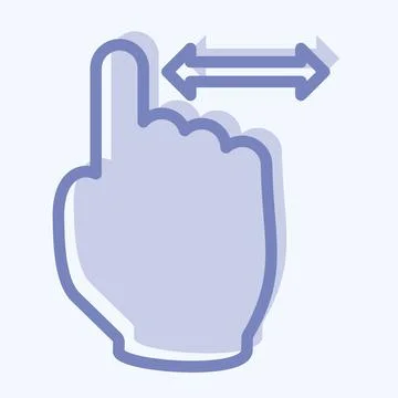 Icon Vertical Scroll 2 - Two Tone Style - Simple illustration,Editable stroke Stock Illustration