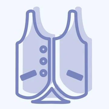 Icon Vest 2 - Two Tone Style,Simple illustration,Editable stroke Stock Illustration