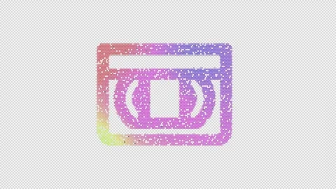 Icon vhs is made up of LED square shapes that shimmer and flicker. There are Stock Footage 301177100