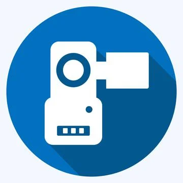 Icon Video Camera. suitable for Education symbol. long shadow style. simple d Stock Illustration