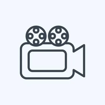 Icon Video Camera. suitable for Web Interface symbol. line style. simple desi 스톡 일러스트