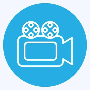 Icon Video Camera. suitable for Web Interface symbol. blue eyes style. simple 스톡 일러스트