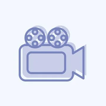 Icon Video Camera. suitable for Web Interface symbol. two tone style. simple  Stock Illustration