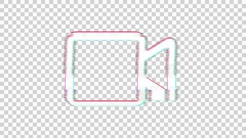 Icon video is distorted. Glitch. Noise, chromatic aberration, geometric Stock Illustration