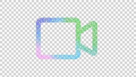 Icon video is made up of LED square shapes. There are bright diodes and there Illustrazione stock