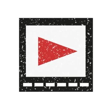 Icon video playback, powdered white crumb Stock Illustration
