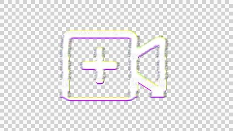 Icon video plus is distorted. Glitch. Noise, chromatic aberration, geometric Stock Illustration