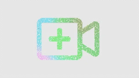 Icon video plus is made up of LED square shapes that shimmer and flicker. There Stock Footage 301175330