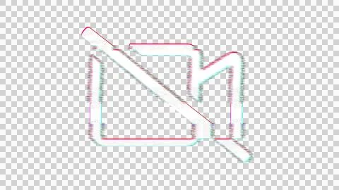 Icon video slash is distorted. Glitch. Noise, chromatic aberration, geometric Stock Illustration