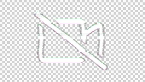 Icon video slash is distorted. Glitch. Noise, chromatic aberration, geometric Stock Illustration