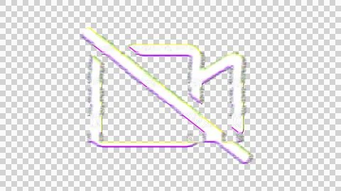 Icon video slash is distorted. Glitch. Noise, chromatic aberration, geometric Stock Illustration