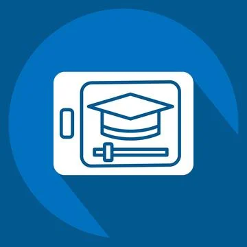 Icon Video Tutorial. related to Learning symbol. long shadow style. simple .. Stock Illustration