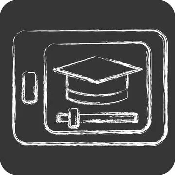 Icon Video Tutorial. related to Learning symbol. chalk Style. simple design.. Stock Illustration