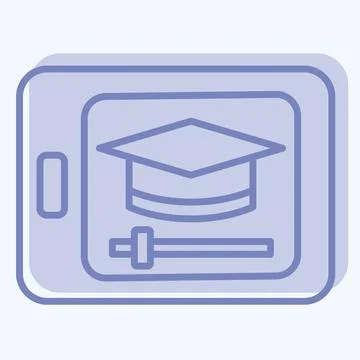 Icon Video Tutorial. related to Learning symbol. two tone style. simple des.. Stock Illustration