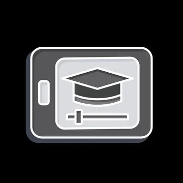 Icon Video Tutorial. related to Learning symbol. glossy style. simple desig.. Stock Illustration