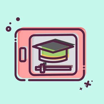 Icon Video Tutorial. related to Learning symbol. MBE style. simple design i.. Stock Illustration