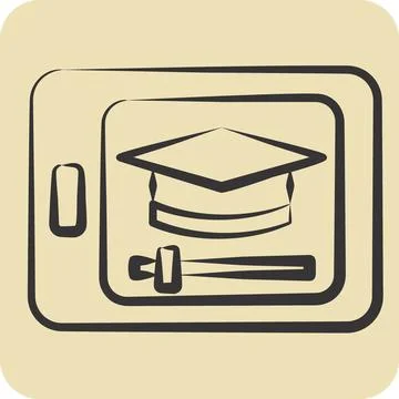 Icon Video Tutorial. related to Learning symbol. hand drawn style. simple d.. Stock Illustration