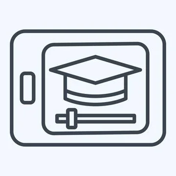 Icon Video Tutorial. related to Learning symbol. line style. simple design .. Stock Illustration