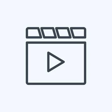 Icon Videos. suitable for Mobile Apps symbol. line style. simple design edita Stock Illustration