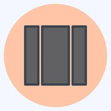 Icon View Column - Color Mate Style - Simple illustration,Editable stroke Stock Illustration