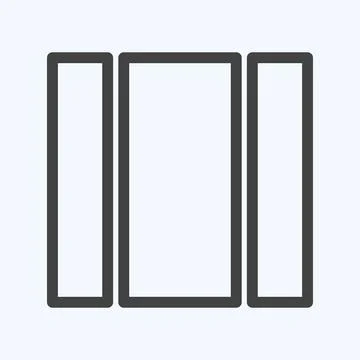 Icon View Column - Line Style - Simple illustration,Editable stroke Stock Illustration