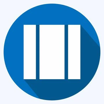 Icon View Column - Long Shadow Style - Simple illustration,Editable stroke Stock Illustration