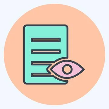 Icon View Document. suitable for User Interface symbol. color mate style. sim Ilustração Stock