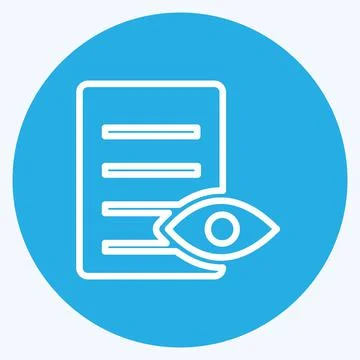 Icon View Document. suitable for User Interface symbol. blue eyes style. simp Stock Illustration