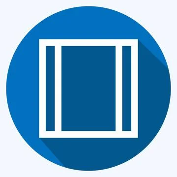 Icon View Week - Long Shadow Style - Simple illustration,Editable stroke Stock Illustration