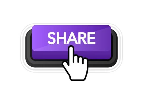 Icon with violet share 3D button on white background for web marketing design Stockillustratie