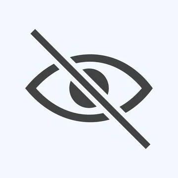 Icon Visibility Off - Glyph Style - Simple illustration,Editable stroke Stock Illustration