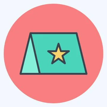 Icon Visual Brand. suitable for Branding symbol. color mate style. simple des Illustrazione stock