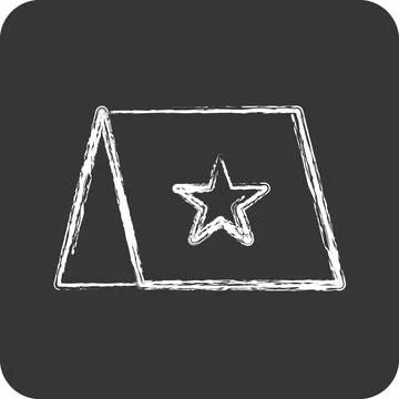 Icon Visual Brand. suitable for Branding symbol. chalk Style. simple design.. Stock Illustration