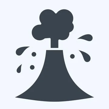 Icon Volcanic Eruptions. related to Climate Change symbol. glyph style. sim.. Stock Illustration